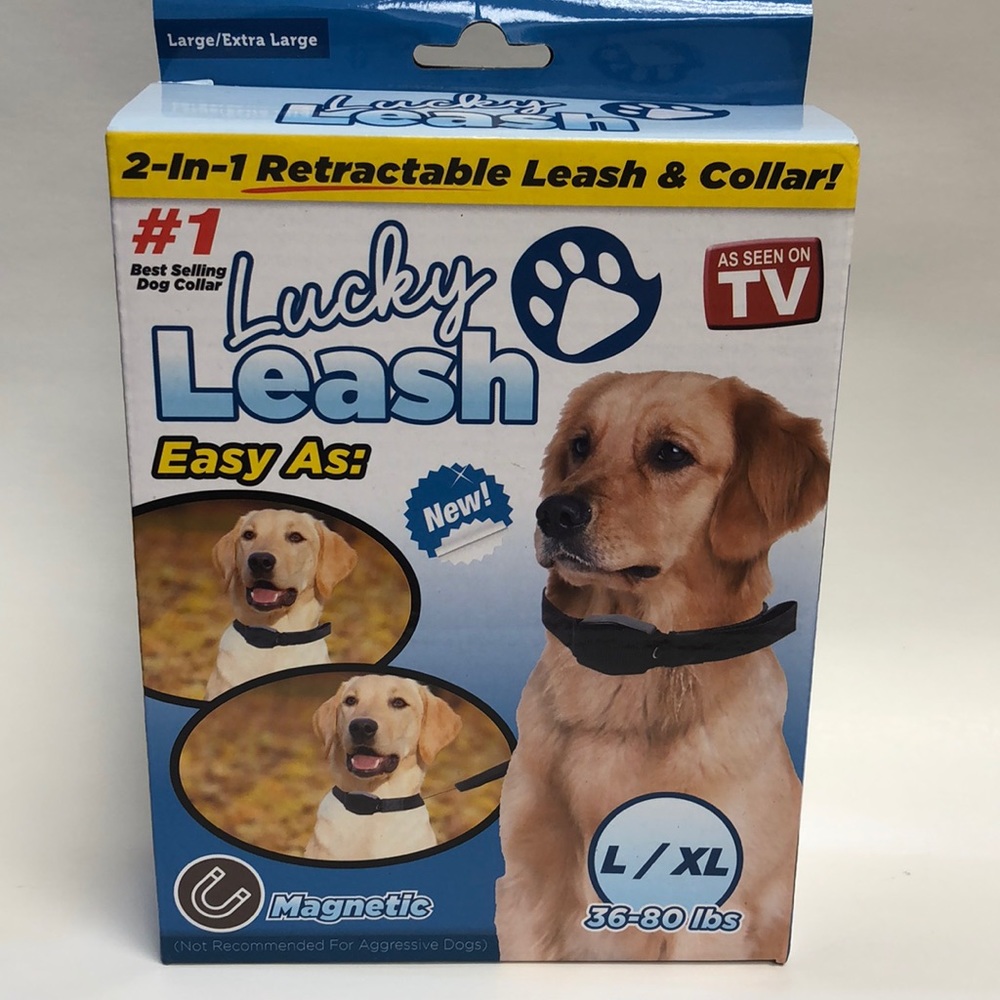 2 in 1 Retractable Leash & Collar Size L/ XL